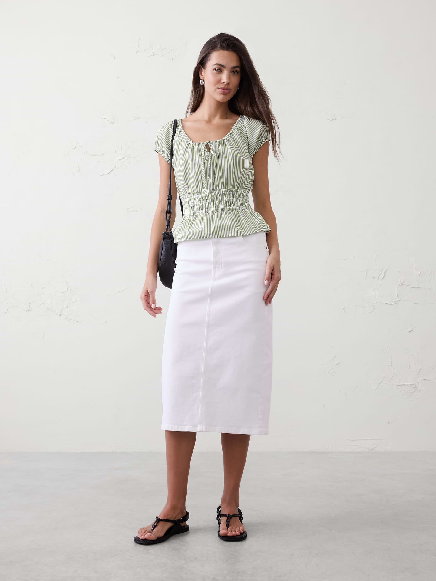 Image number 1 showing, Elastic Scoop-Neck Top