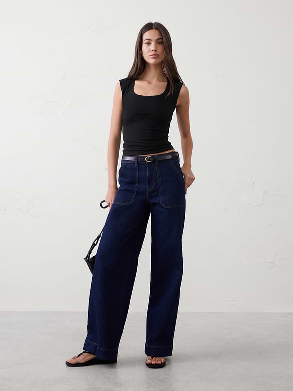 Soft Stretch Scoop-Neck Top