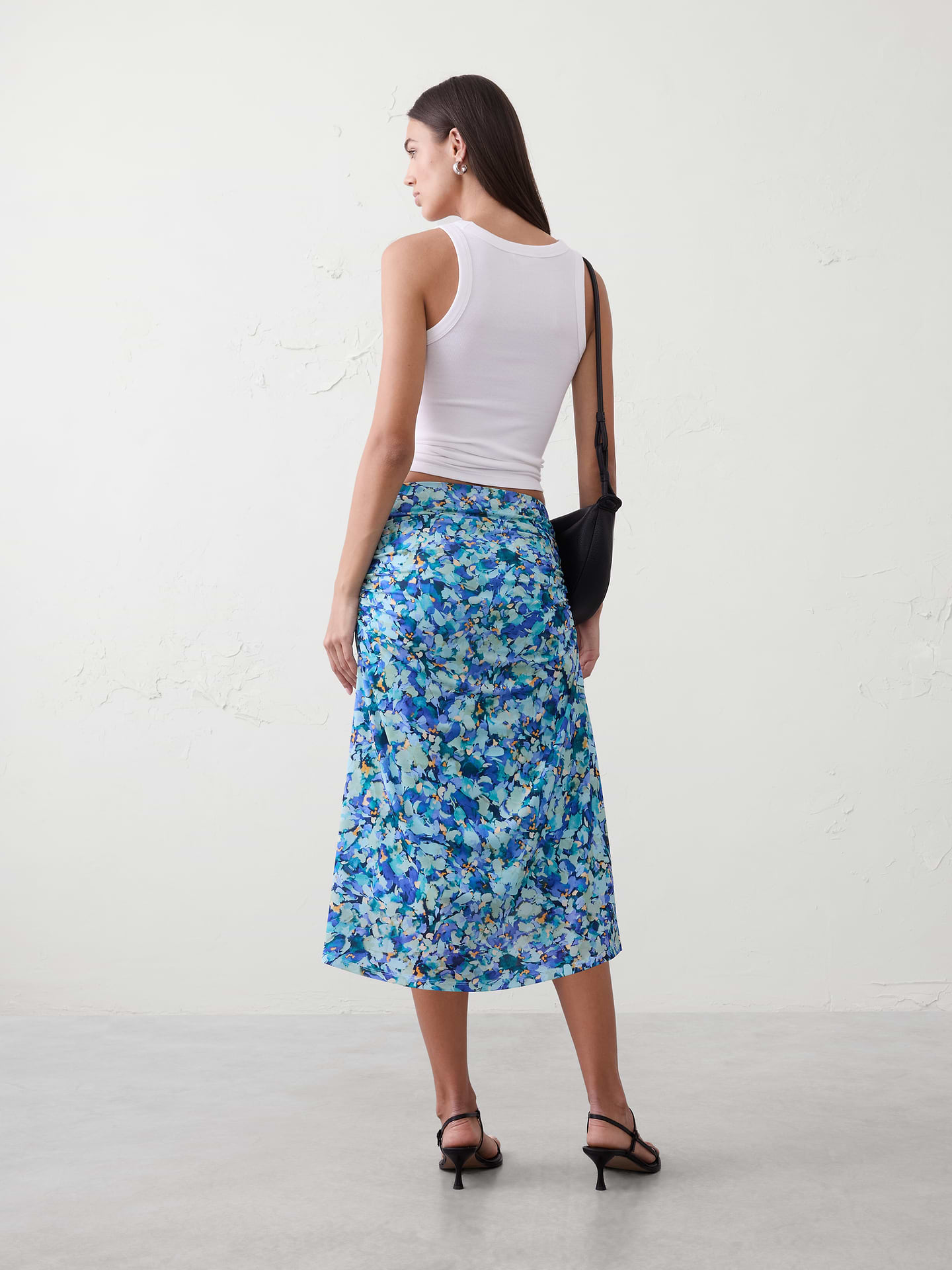 Image number 2 showing, Mesh Shirred-Waist Midi Skirt