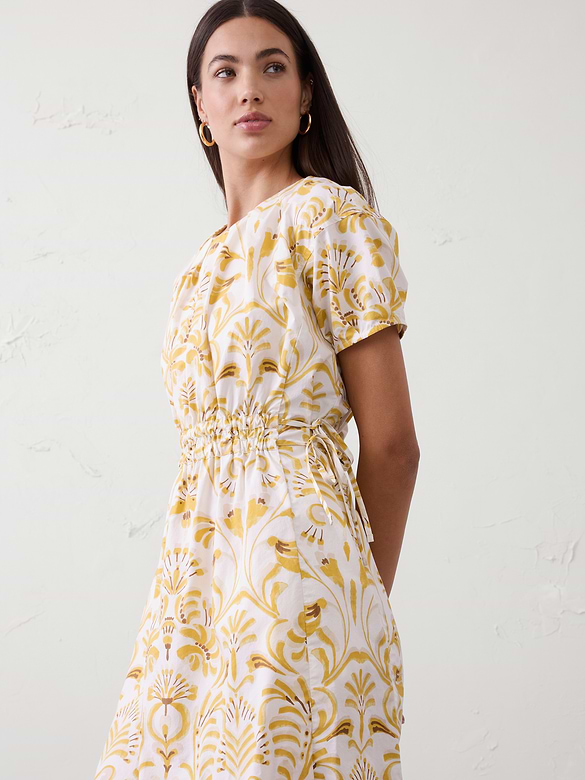 Poplin Pleated Mini Dress
