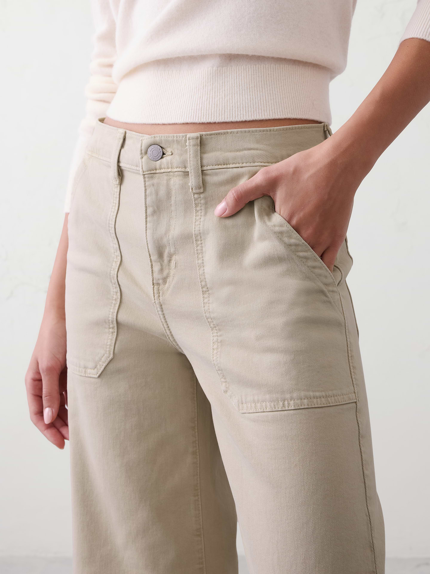 Image 3 of 4, Wide-Leg High-Rise Utility Jean