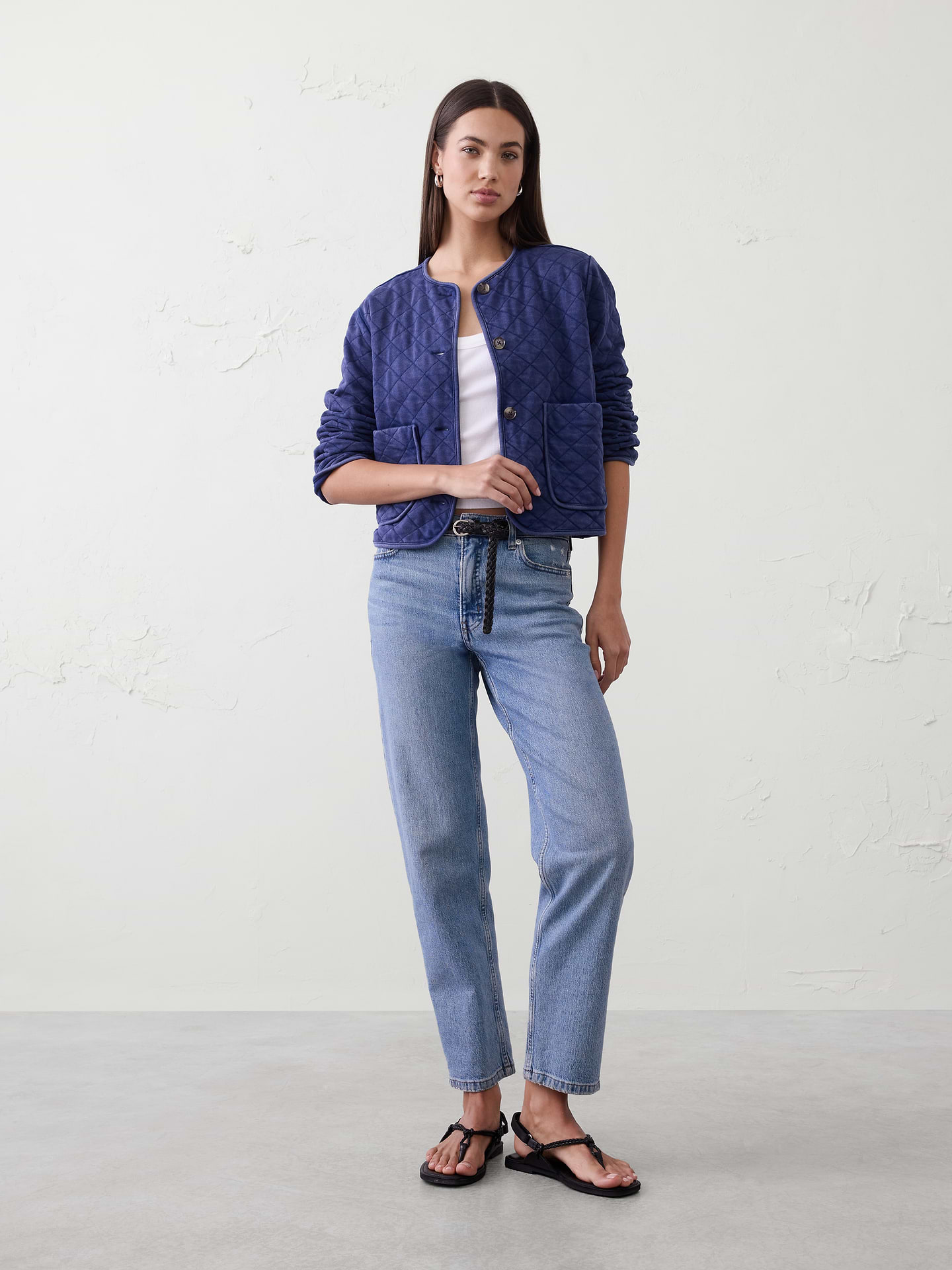 Image number 1 showing, Quilted Knit Jacket