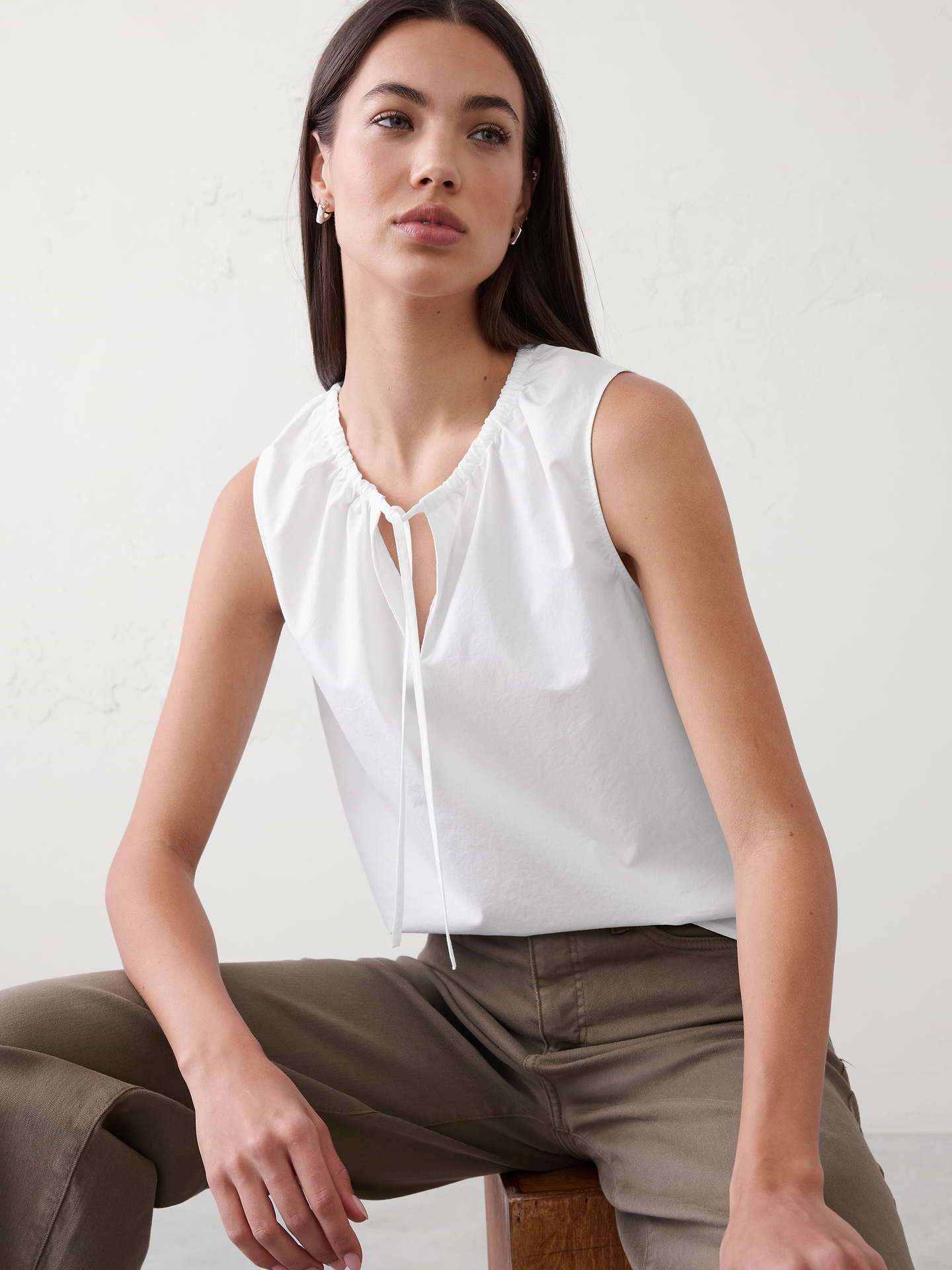Image number 3 showing, Gathered-Neck Top
