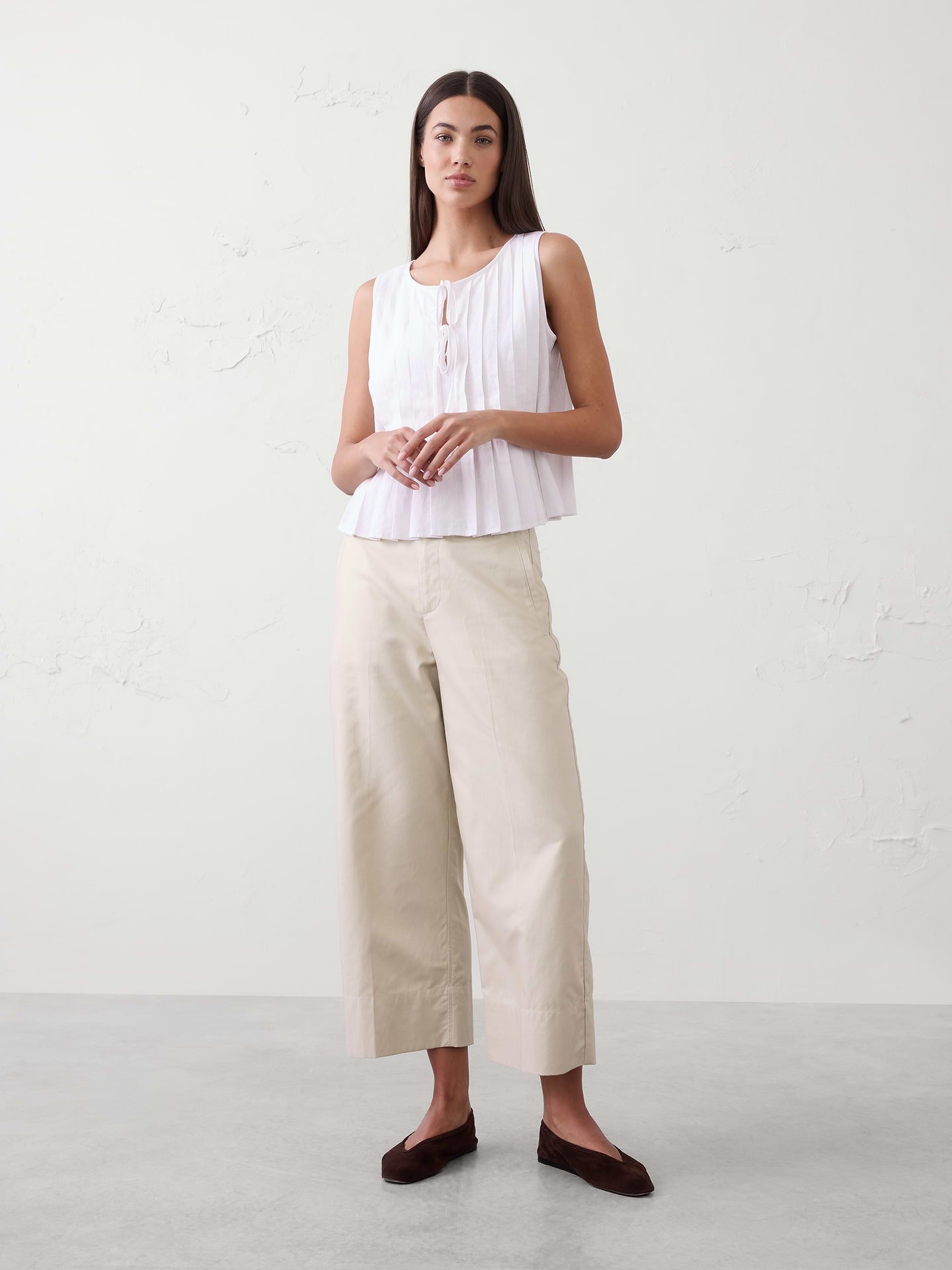 Image number 1 showing, Wide-Leg High-Rise Cropped Pant