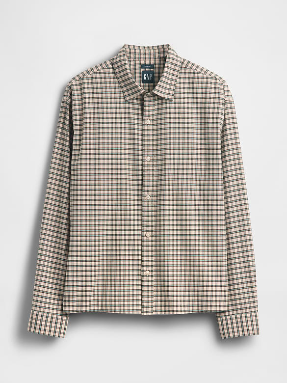 Relaxed Crop Straight-Hem Oxford Shirt