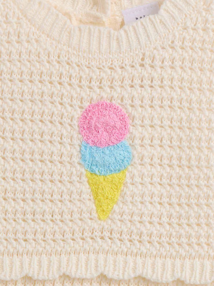 Image number 3 showing, Baby Ice Cream Crochet Shorty One-Piece