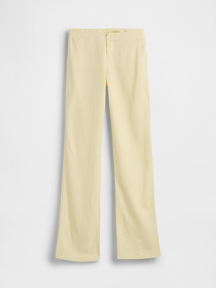 Image number 7 showing, Low Rise Linen-Blend Flare Pants