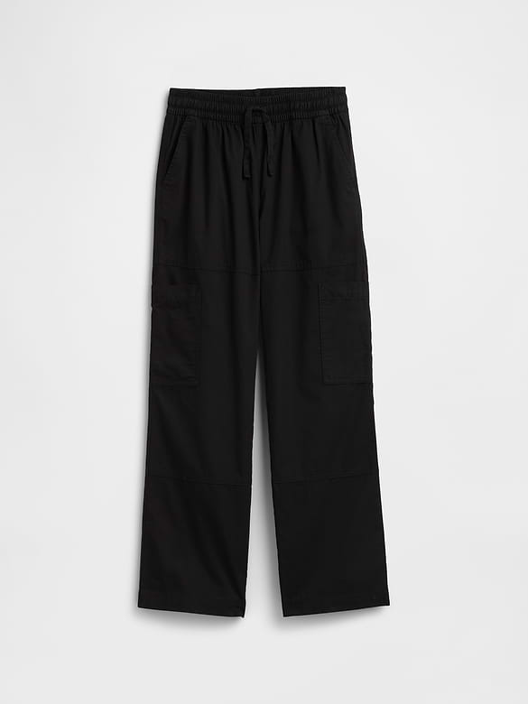 Kids Pull-On Relaxed Denim Cargo Pants