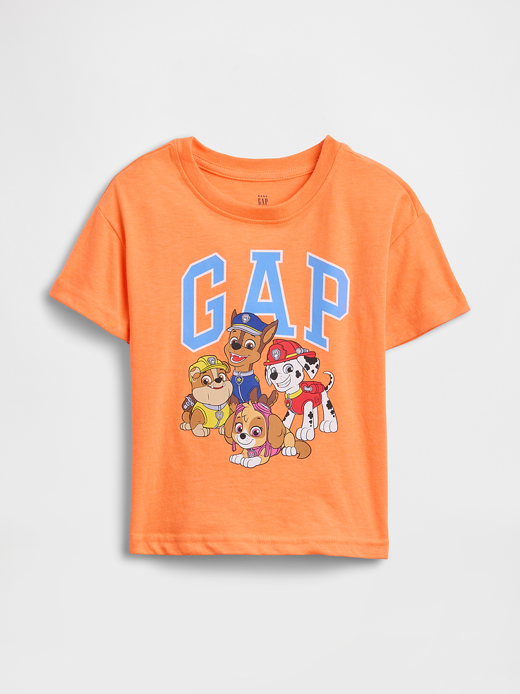 Image 1 of 3, Soft jersey knit., Short sleeves., Crewneck., Gap logo with graphic at front., Product #1172601