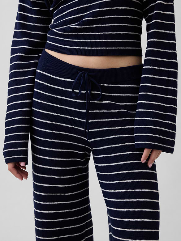 Relaxed Shaker-Stitch Sweater Pants