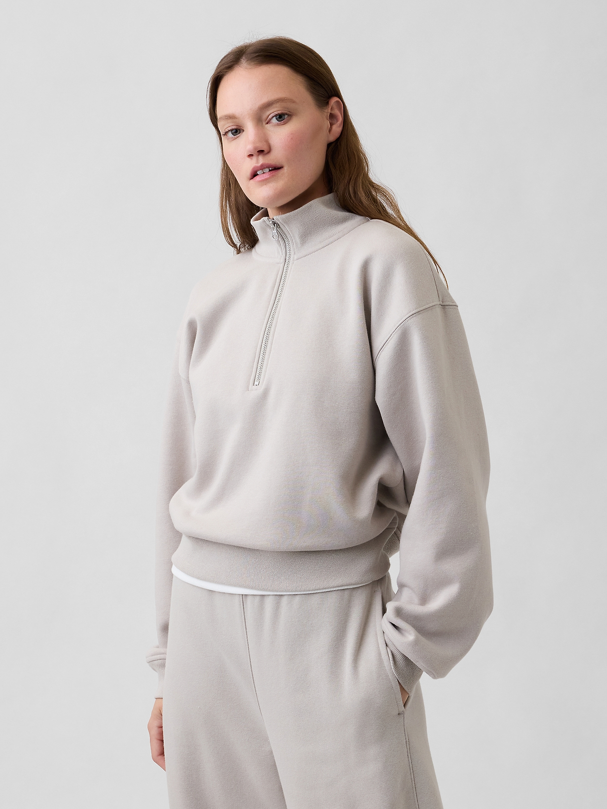 Relaxed Fleece Half-Zip Sweatshirt | Gap Factory