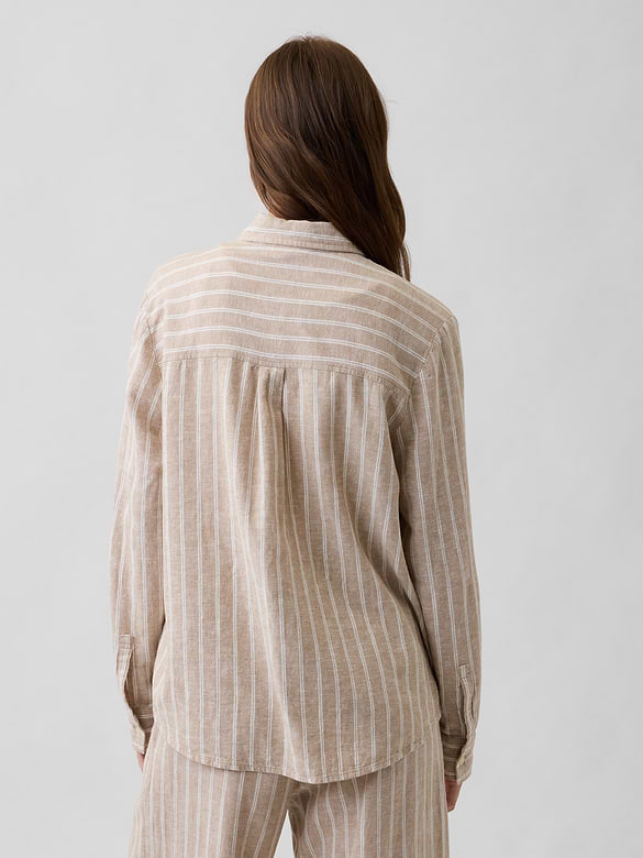 Linen-Blend Easy Shirt