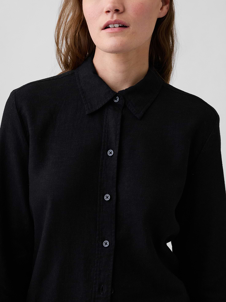 Image number 4 showing, Oversized Linen-Blend Easy Shirt