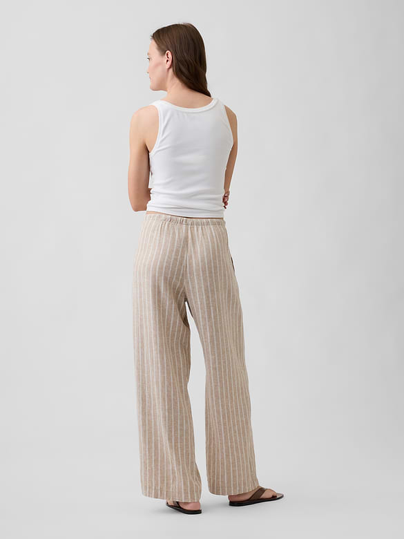 Relaxed Linen-Blend Wide-Leg Pants