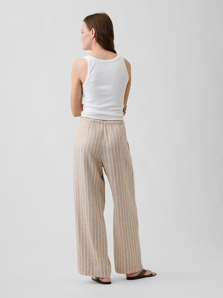 Image number 4 showing, Relaxed Linen-Blend Wide-Leg Pants