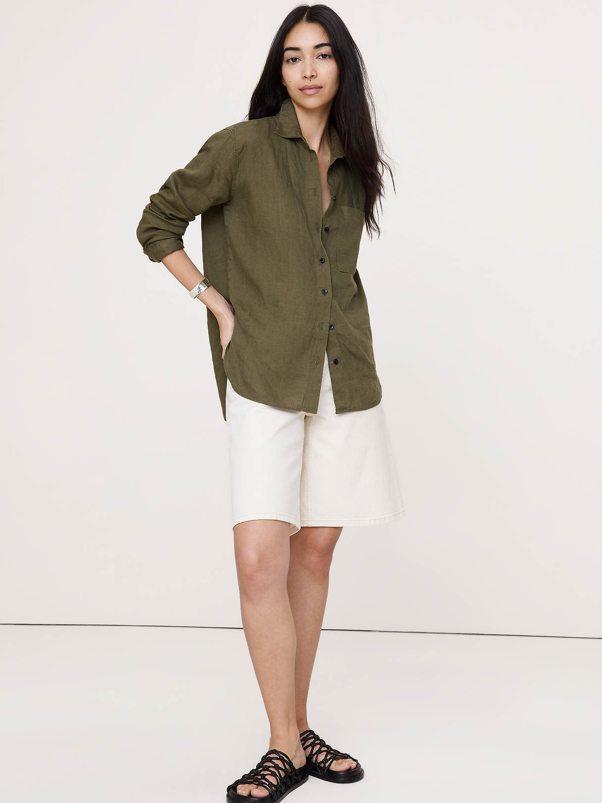 BANANA REPUBLIC linen shirt リネン Size XL The Oversized Linen Shirt | Banana Republic