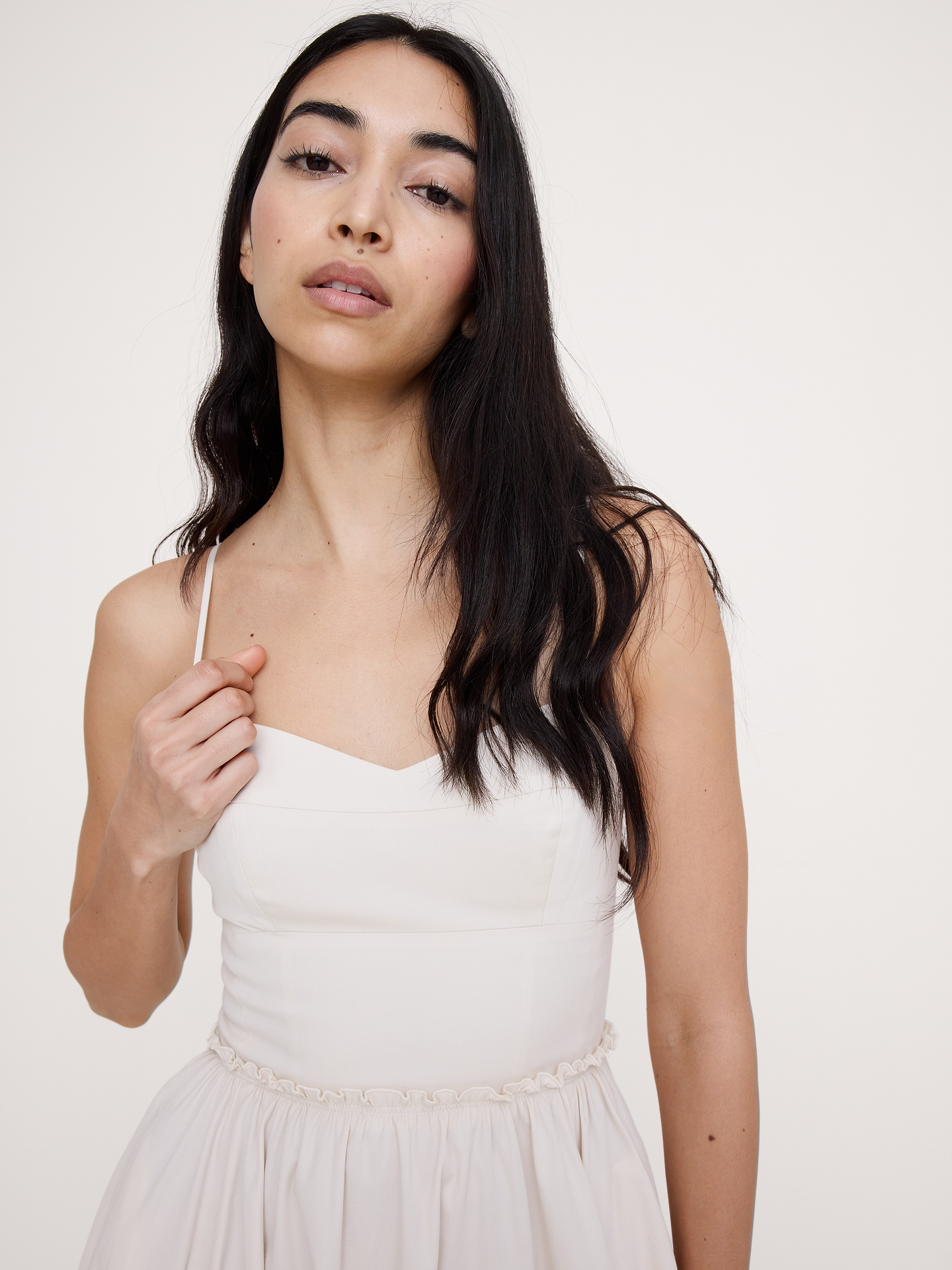 L'image numéro 4 présente Robe longue corset en coton doux