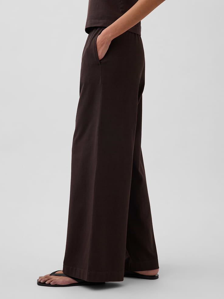 Image number 3 showing, Knit Wide-Leg Pants