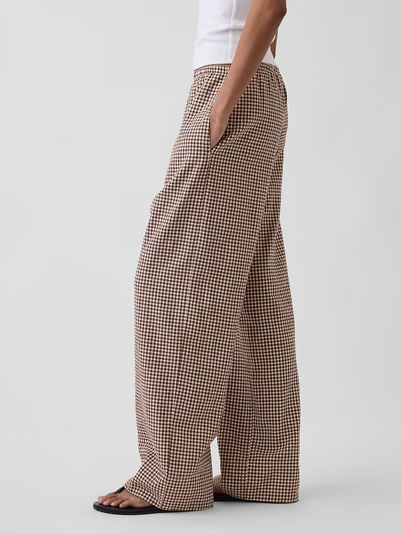 Linen-Blend Easy Wide-Leg Pants