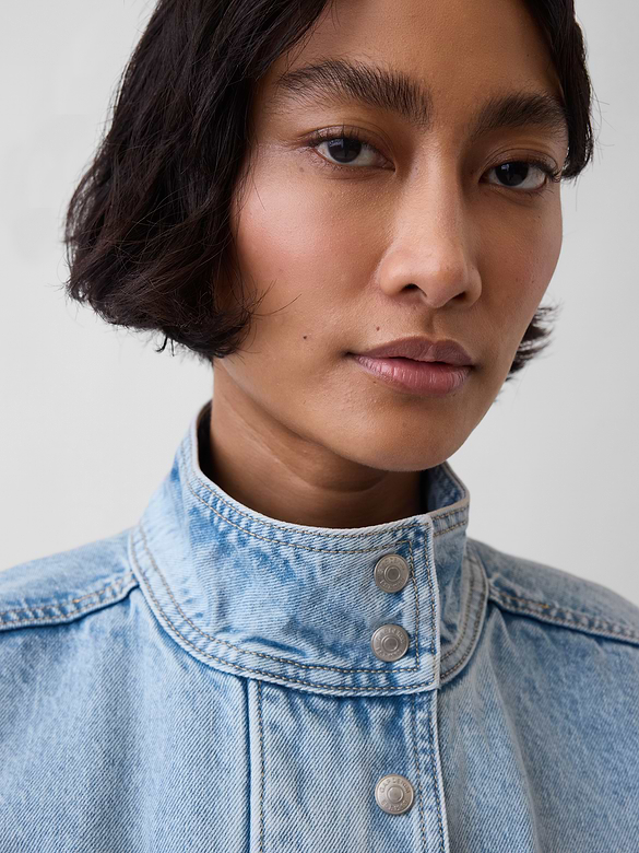 Oversized Denim Bomber Jacket