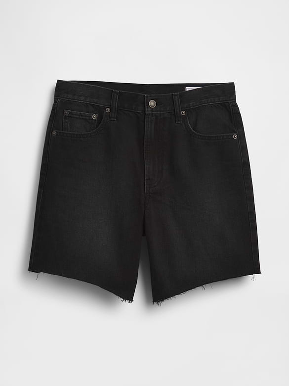 8" Mid Rise Loose Denim Bermuda Shorts
