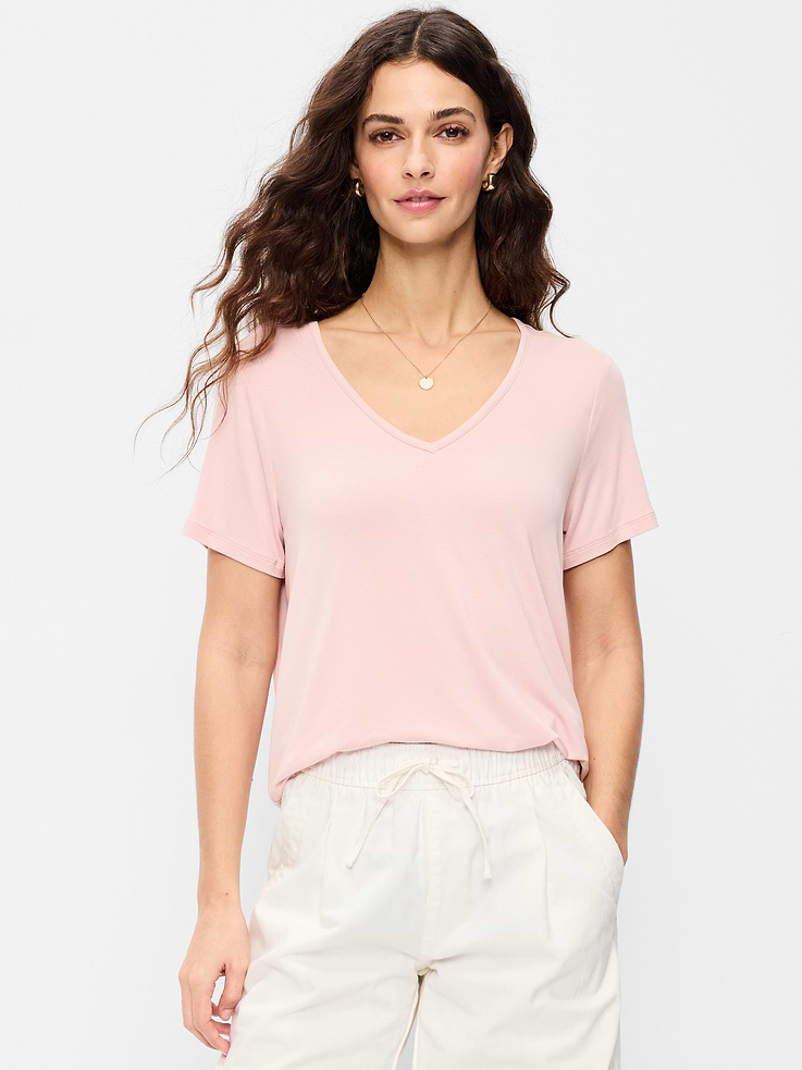 Image number 1 showing, Luxe V-Neck T-Shirt