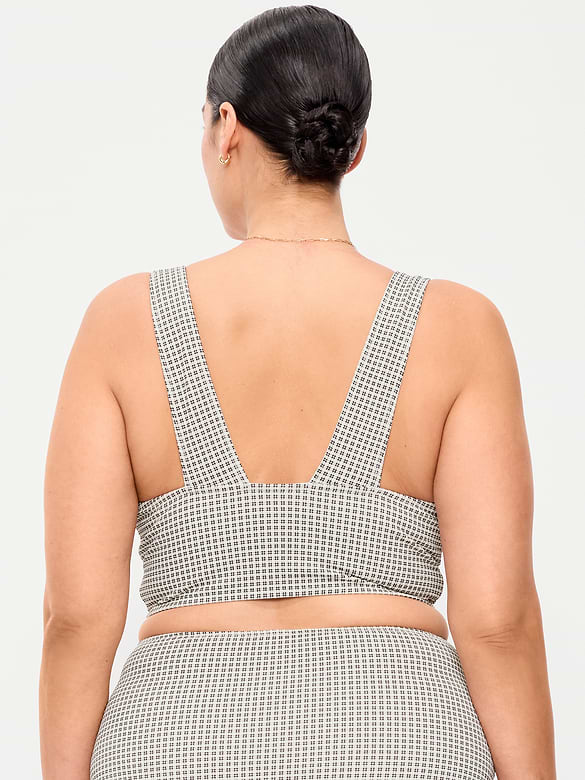 Pique Longline Bikini Swim Top