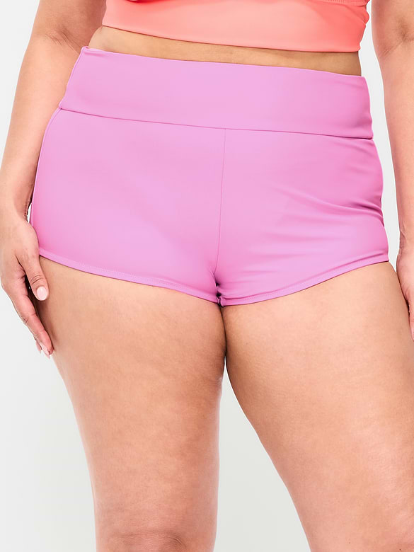 High-Waisted Retro Swim Bottoms