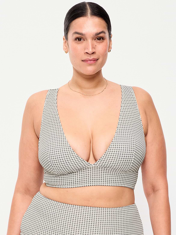 Pique Longline Bikini Swim Top