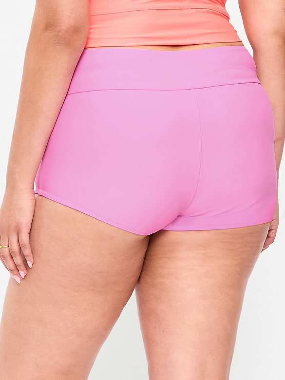 High-Waisted Retro Swim Bottoms