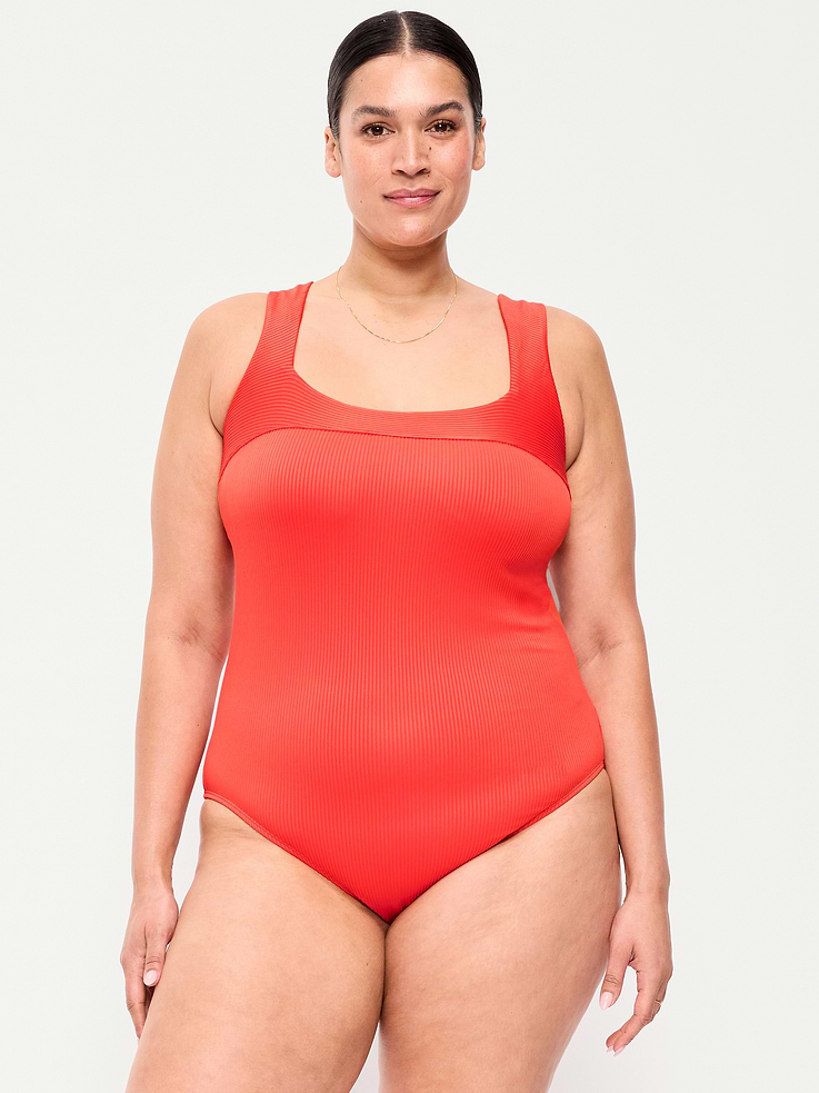 L'image numéro 7 présente Maillot de bain une-pièce côtelé