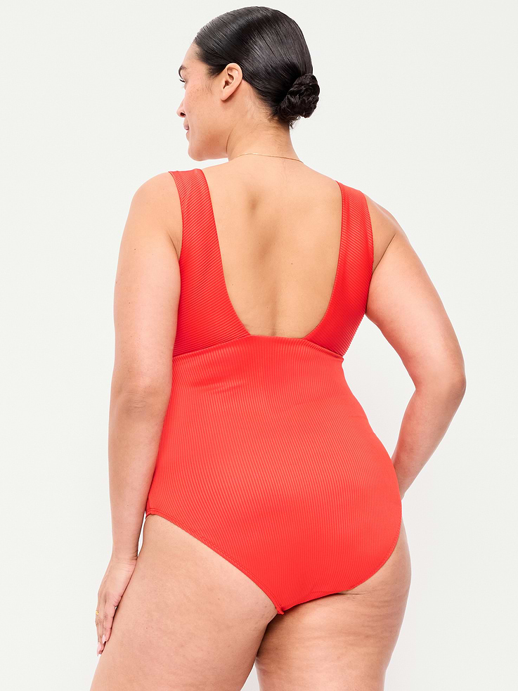 L'image numéro 8 présente Maillot de bain une-pièce côtelé