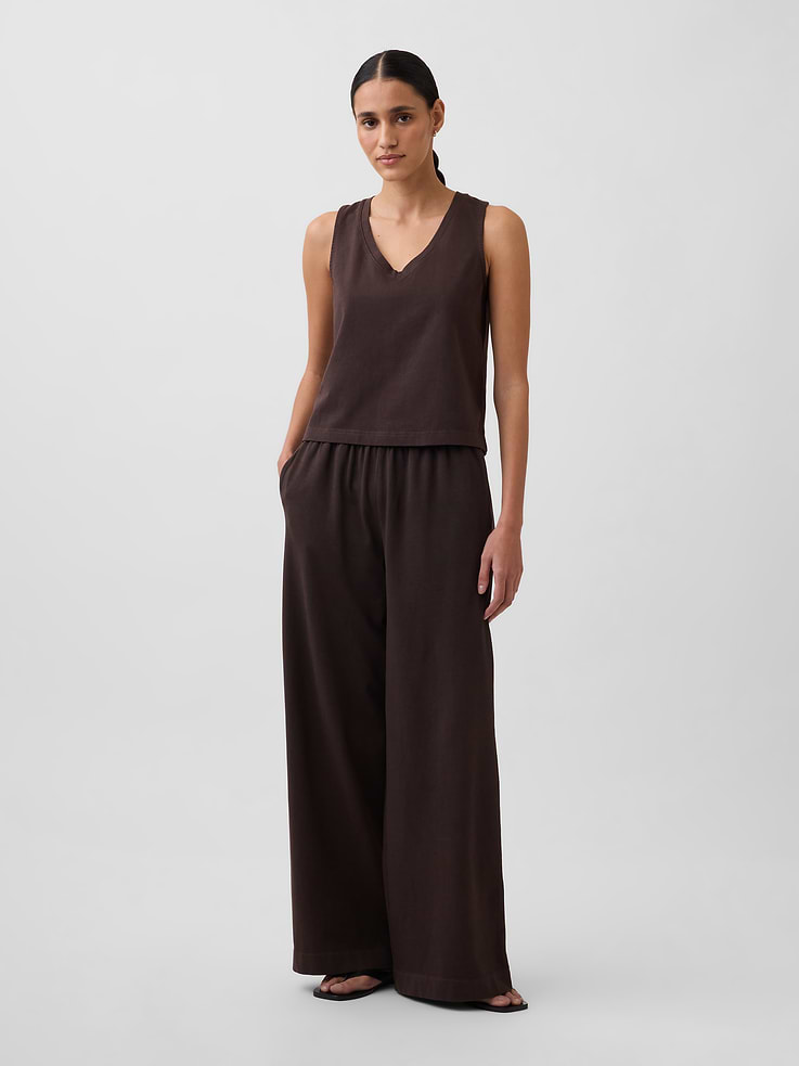Image number 1 showing, Knit Wide-Leg Pants