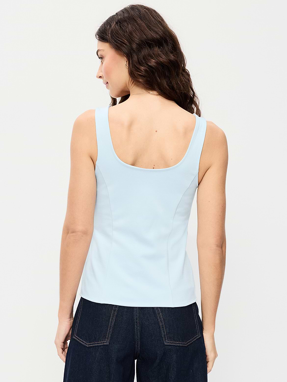 Sleeveless Button-Down Top