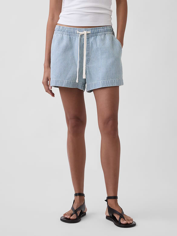 UltraSoft Denim Stripe Easy Shorts