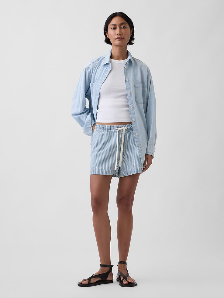 Image number 7 showing, UltraSoft Denim Stripe Easy Shorts