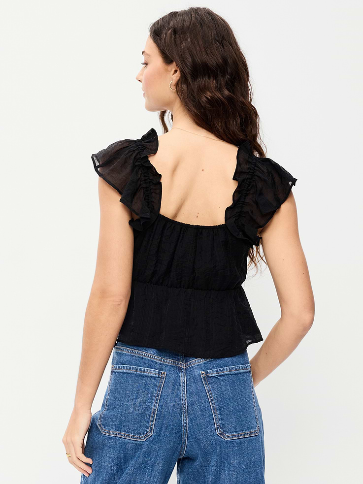 Image number 2 showing, Flutter-Sleeve Fit & Flare Top