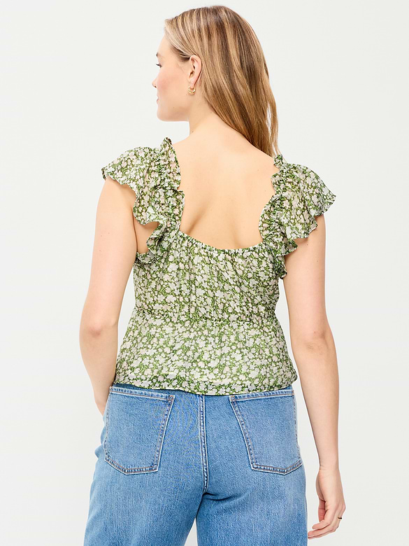 Flutter-Sleeve Fit & Flare Top