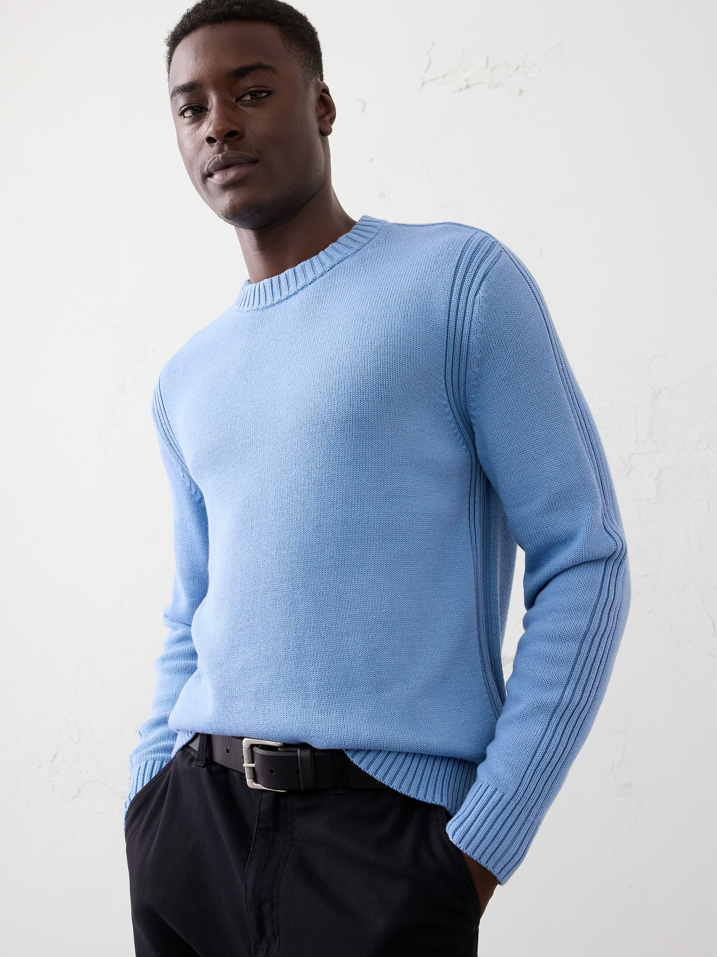Image number 1 showing, Plaited Crew-Neck Sweater