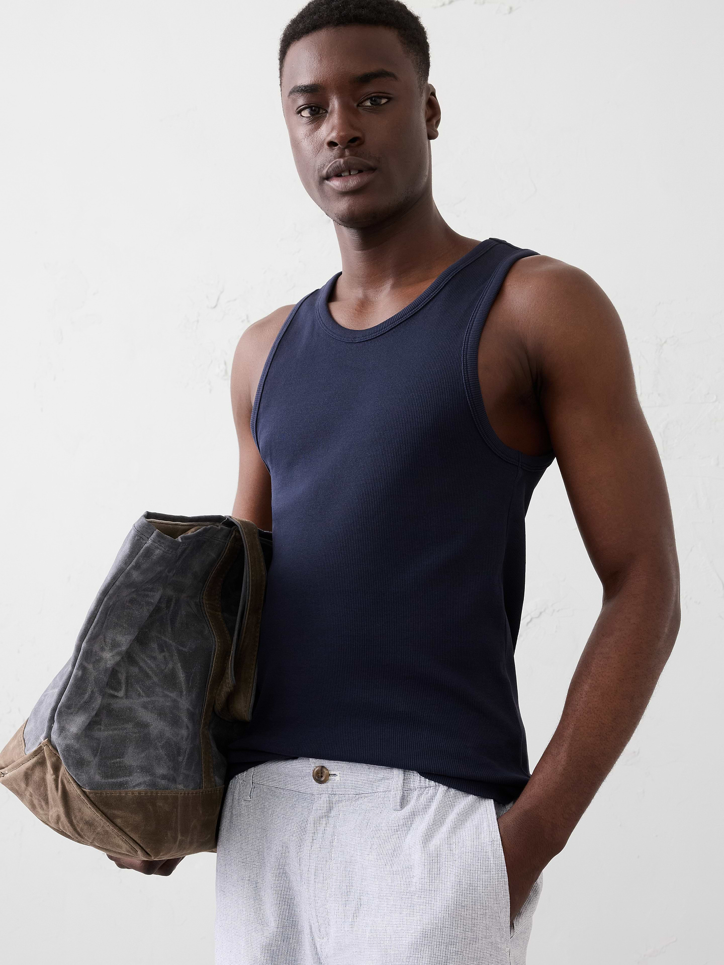 Image number 1 showing, Fitted Mini Ribbed Tank