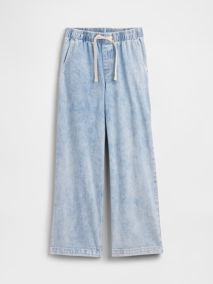 Image number 7 showing, High Rise Pull-On Wide-Leg Jeans