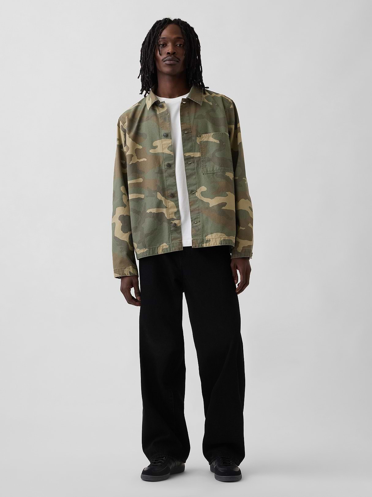 Canvas Denim Camo Utility Shirt | Gap