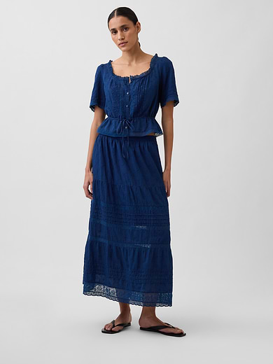 Image number 5 showing, Lace-Trim Peplum Top