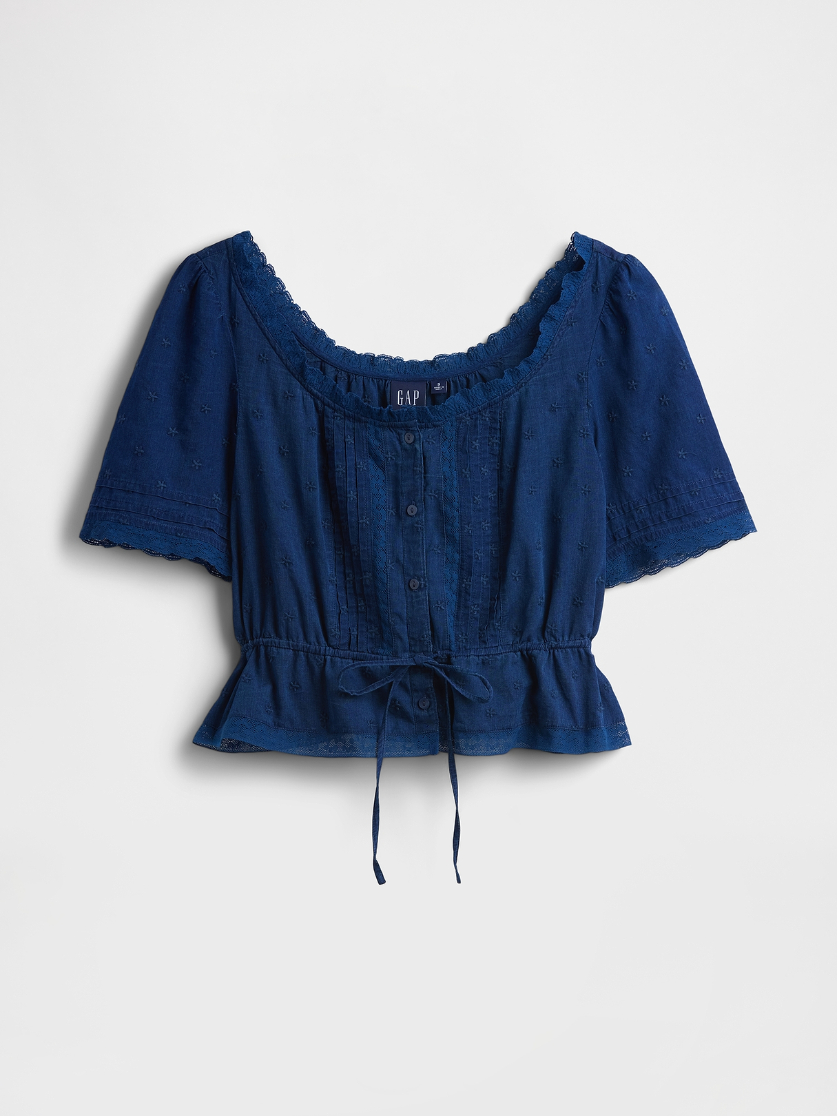 Lace-Trim Peplum Top | Gap