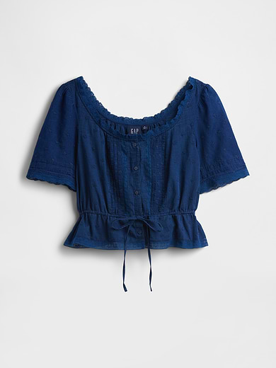 Image number 6 showing, Lace-Trim Peplum Top