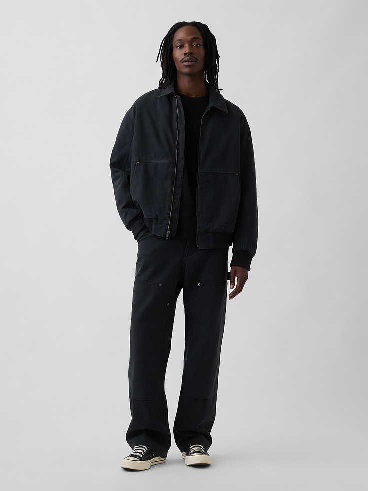 Image number 1 showing, '90s Loose Canvas Double-Knee Carpenter Pants