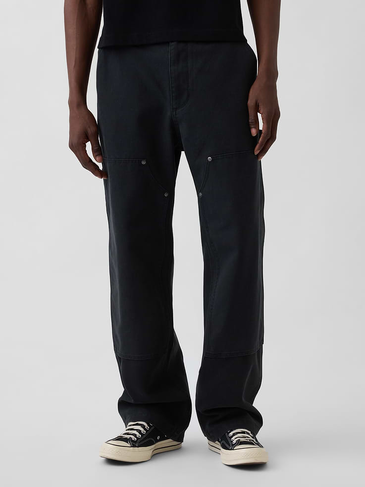Image number 2 showing, '90s Loose Canvas Double-Knee Carpenter Pants