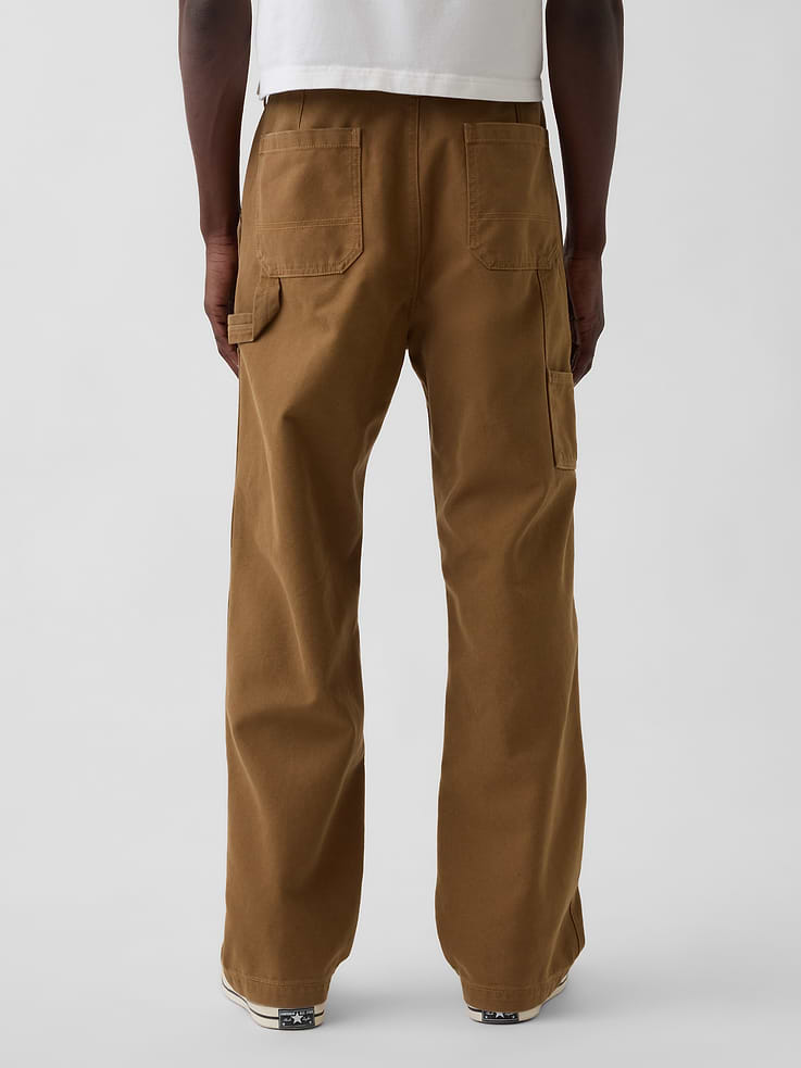Image number 4 showing, '90s Loose Canvas Double-Knee Carpenter Pants