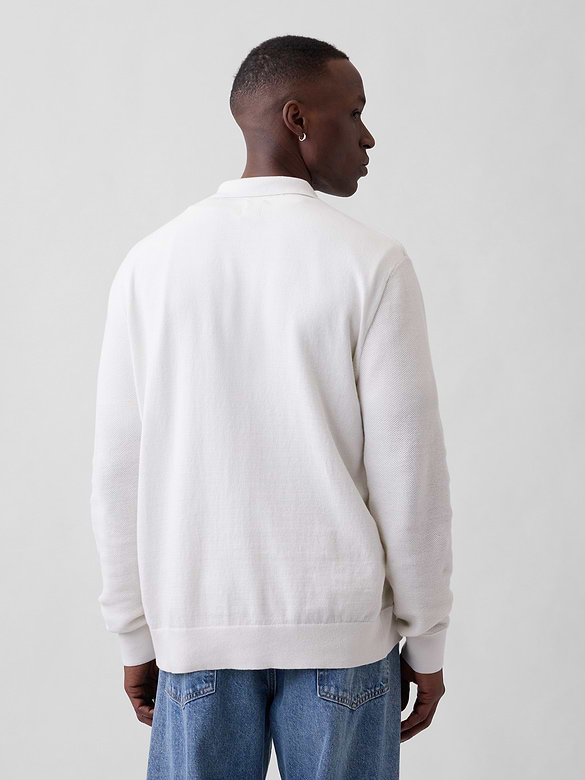 Textured Button-Up Sweater