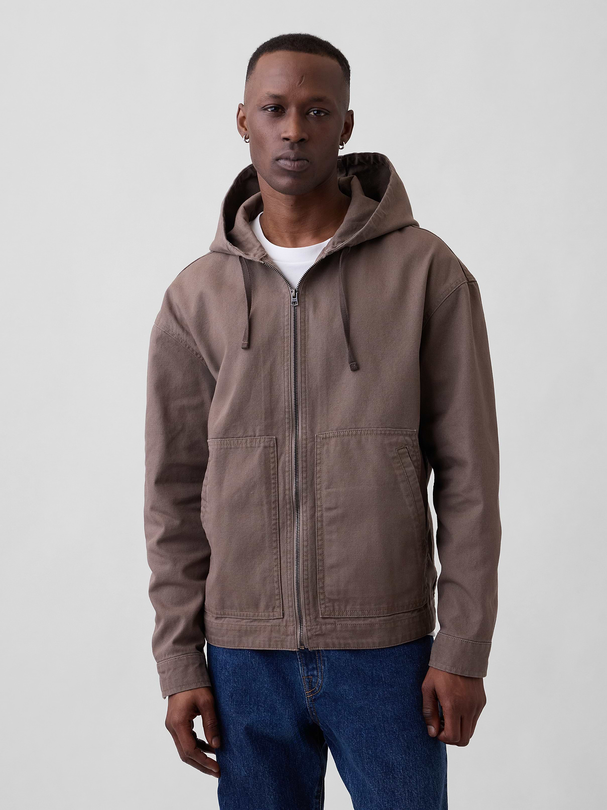 Gap Factory Men's Oversized Hooded Canvas Utility Jacket